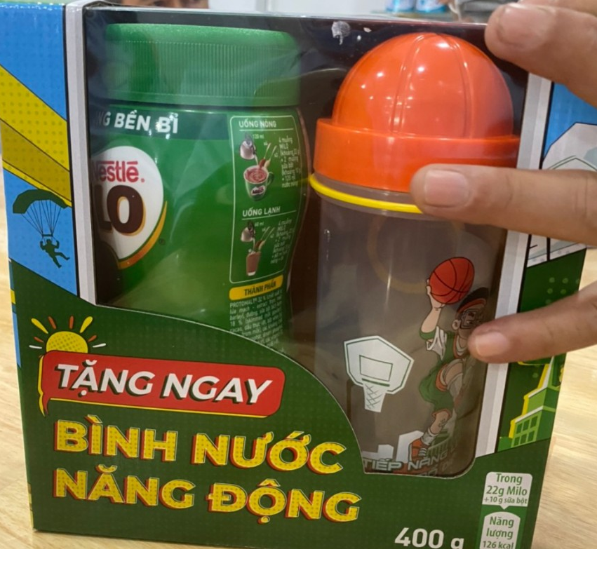 Milo hủ 400gr tặng bình nước