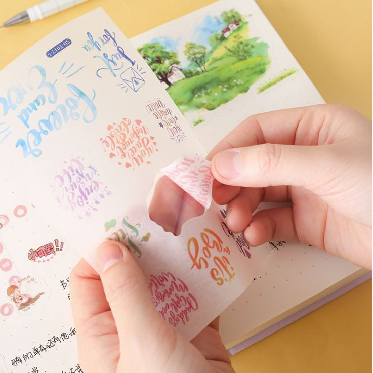[HCM]Sticker Dán Trang Trí Sổ Nhật Ký ( Nhiều Mẫu) 6 Tấm