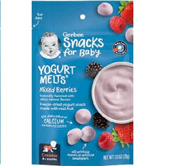 (Hàng air 6 vị) Sữa chua khô Gerber YOGURT MELTS nhập Mỹ 28g