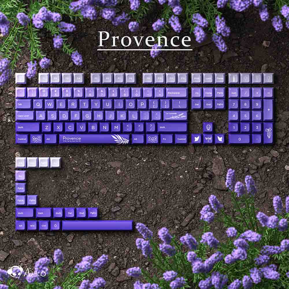 Keycap AKKO – Provence (PBT Double-Shot / JDA profile / 127 nút)