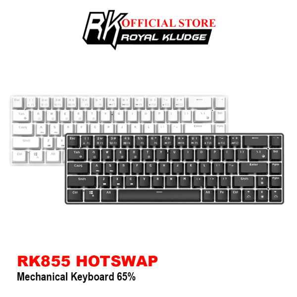 ROYAL KLUDGE RK855 RGB l Bàn phím chơi game Royal Kludge RK68 cơ học 68 Phím Chế độ kép Bluetooth không dây 5.1 Type-C có đèn nền RGB - Hãng phân phối chính thức