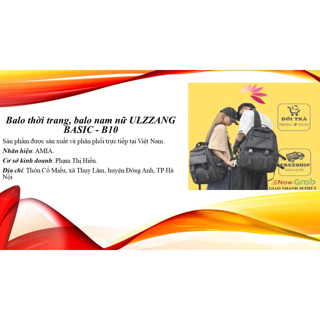 BALO ULZZANG BASIC ( có 2 size)(có sẵn) ( chống nước ) ( 2 khoá nhựa đen song song) - B10