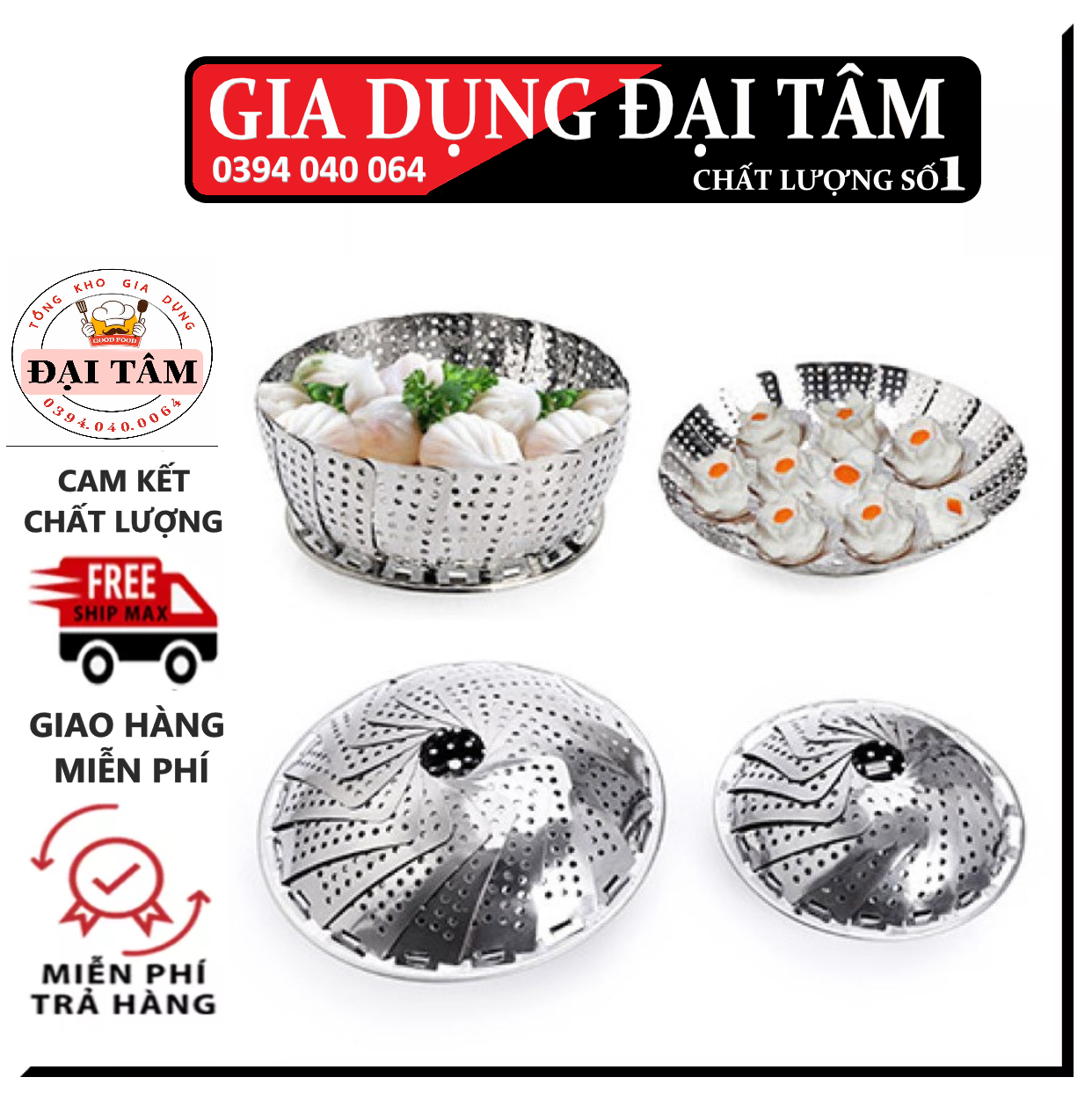 [HCM]VỈ HẤP CÁCH THỦY INOX GẤP GỌN TIỆN DỤNG - DỤNG CỤ HẤP