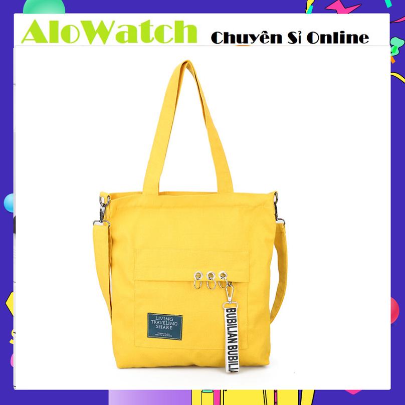 Túi Tote 3 Khoen Vàng-Đen-Trắng-Hồng Phong Cách Hàn Quốc AloWatch
