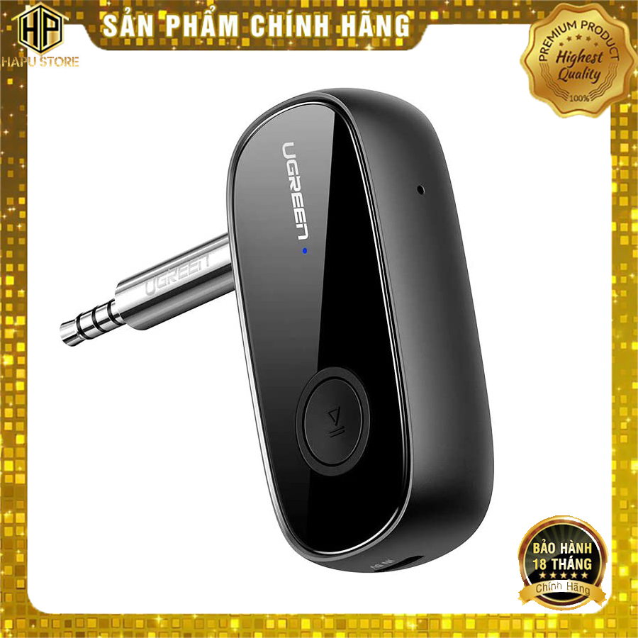 Bộ thu bluetooth 5.0 ugreen 70304 chuẩn 3.5mm hỗ trợ aptx cao cấp - hapustore