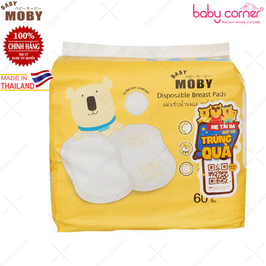 Lót Thấm Sữa Moby Baby, Gói 60 Miếng, Cho Phụ Nữ Mang Thai Và Sau Sinh