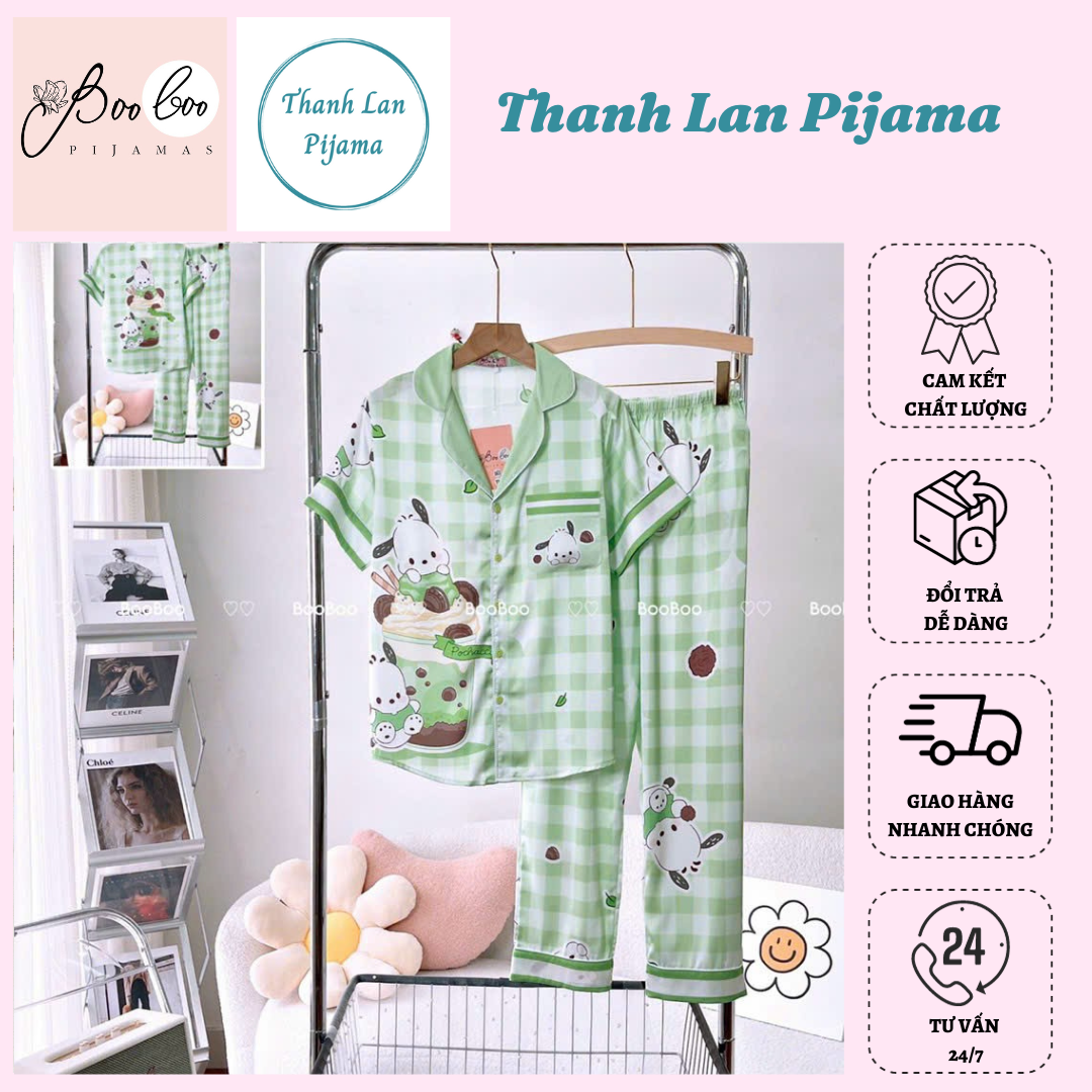 (Tay Ngắn Quần Dài) - Pijama Mặc Nhà BooBoo Lụa Latin 40-58kg