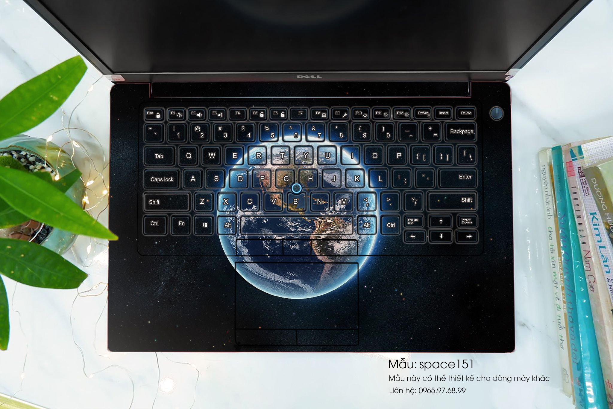 Decal Skin dán Laptop HP mẫu không gian (inbox mã máy cho shop)