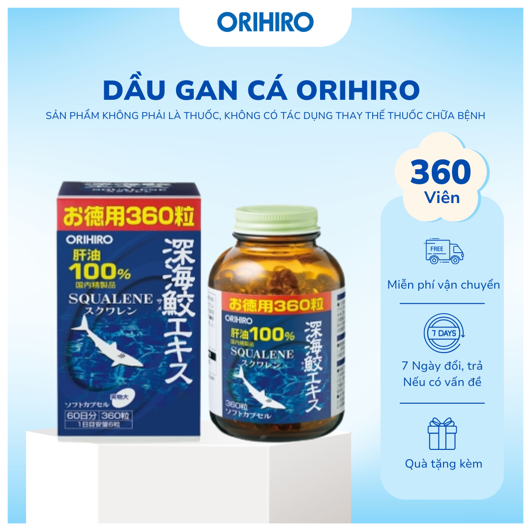 Viên Uống Dầu Gan Cá Mập Orihiro Hỗ Trợ Tăng Cường Sức Khỏe - ORIHIRO NHẬT BẢN CHÍNH HÃNG