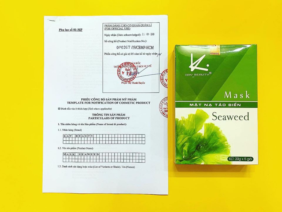 [HCM][HÀNG MỚI VỀ] MẶT NẠ TẢO BIỂN KAY BEAUTY (HỘP 5 MIẾNG)