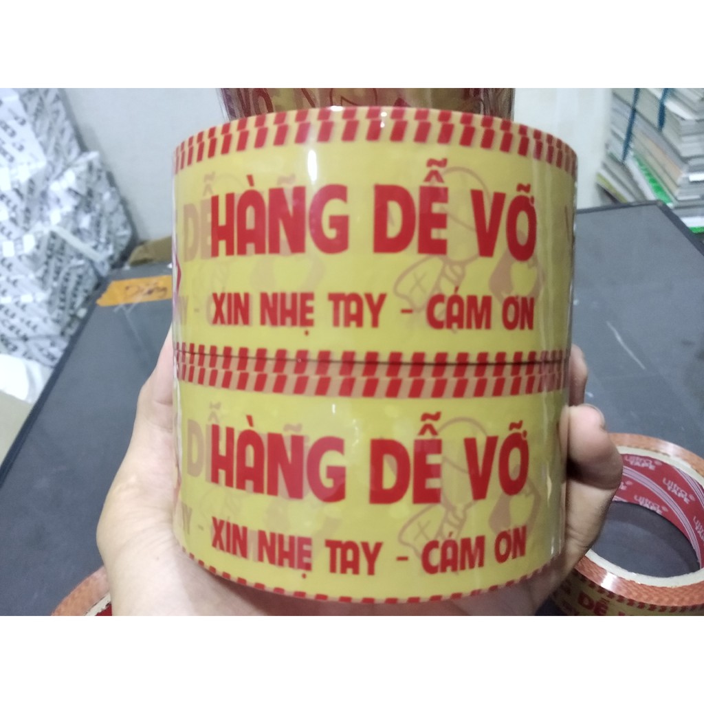 Băng keo in chữ " hàng dễ vỡ " siêu dính 100yard