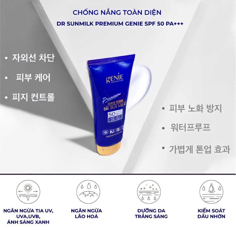 Kem chống nắng Ngọc Trai Dr Sun Milk Premium Genie SPF 50 PA+++ mẫu mới