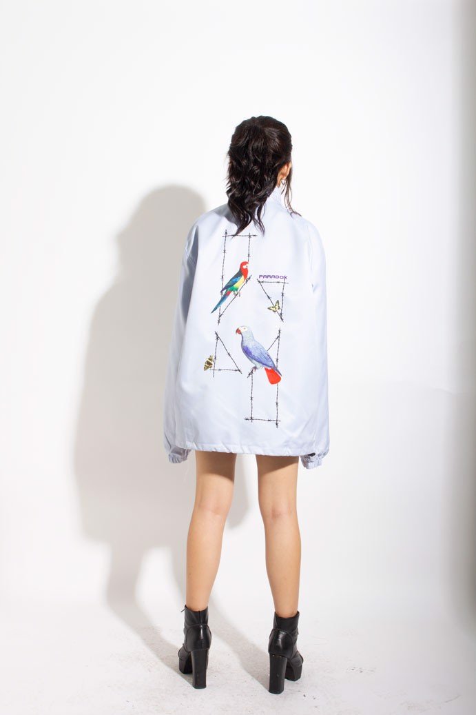 PARADOX Áo khoác dù dây kéo  PARROT LOGO ZIP OVERPRINTED JACKET