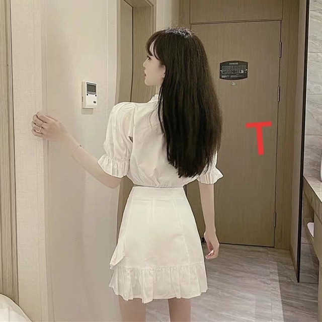 Set Áo kiểu croptop kèm chân váy đuôi cá Ulzzang