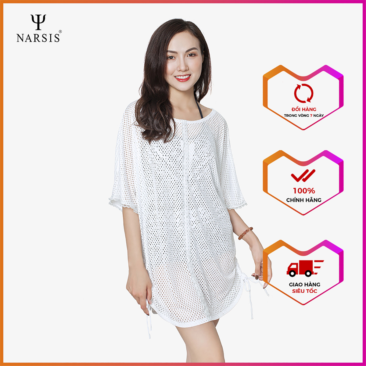 Áo choàng đi biển nữ Narsis A8014
