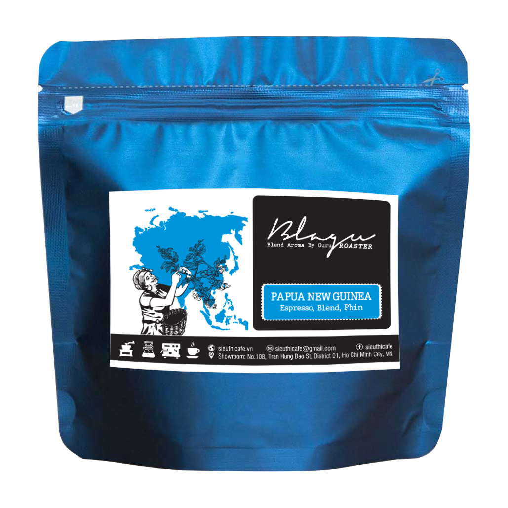 [HCM]CÀ PHÊ BLAGU HẠT ĐÃ RANG  PAPUA NEW GUINEA LIGHT- MEDIUM 100g