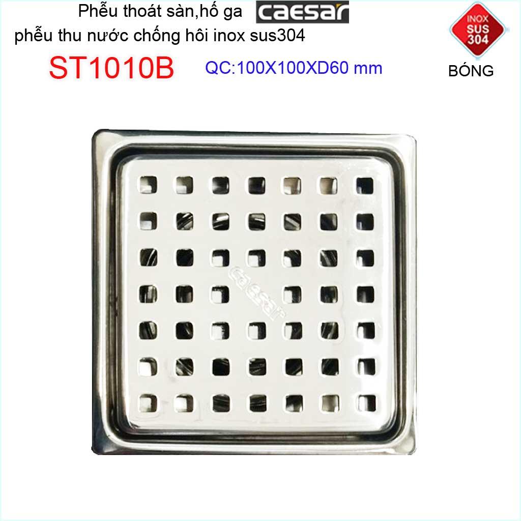 Thoát sàn caesar 10x10cm st1010b phễu thoát sàn 10x10cm ống d60 inox sus304 caro thoát nước nhanh chống hôi tốt