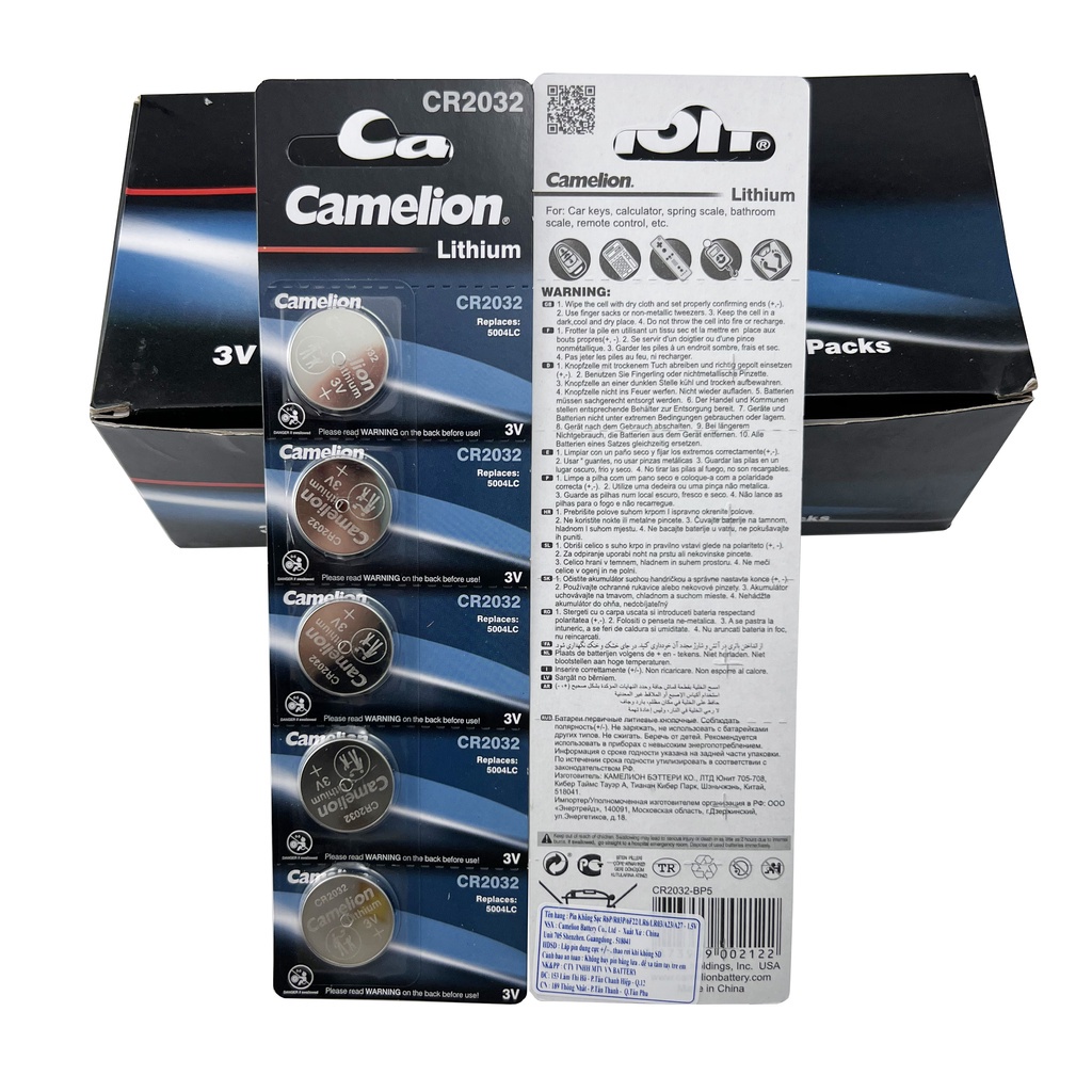 Nhập khẩu chính hãng Pin Camelion CR2032 Lithium 3V pin cúc áo nút áo 5