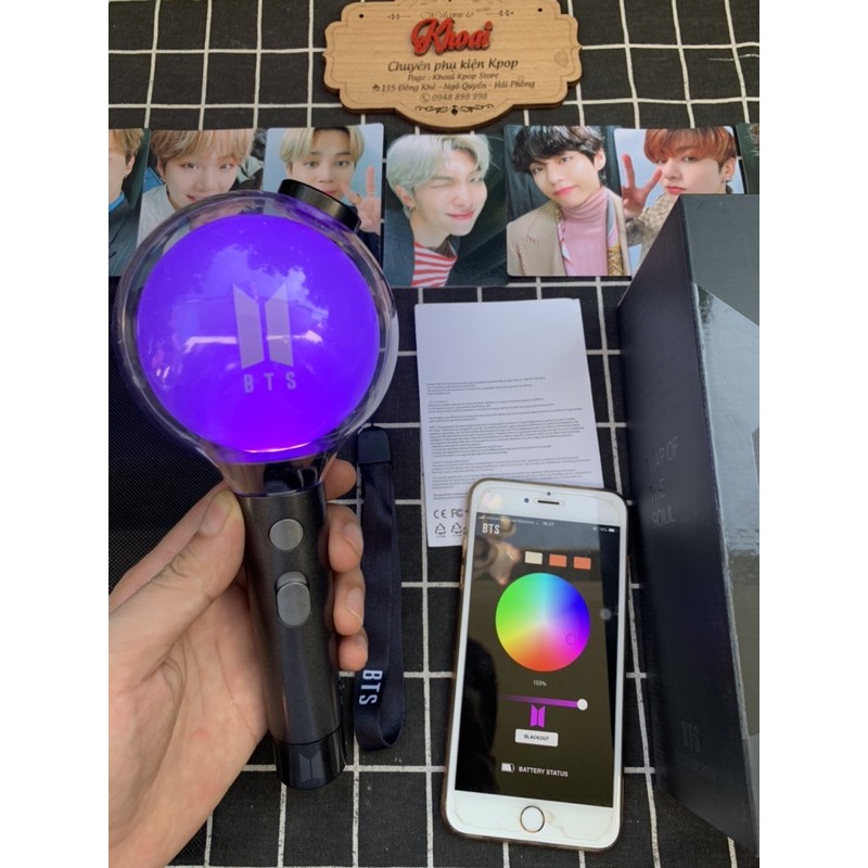 [Tặng Pin] Lightstick BTS Special Unoff Bắt Bluetooth Đổi Màu - Gậy Cổ Vũ