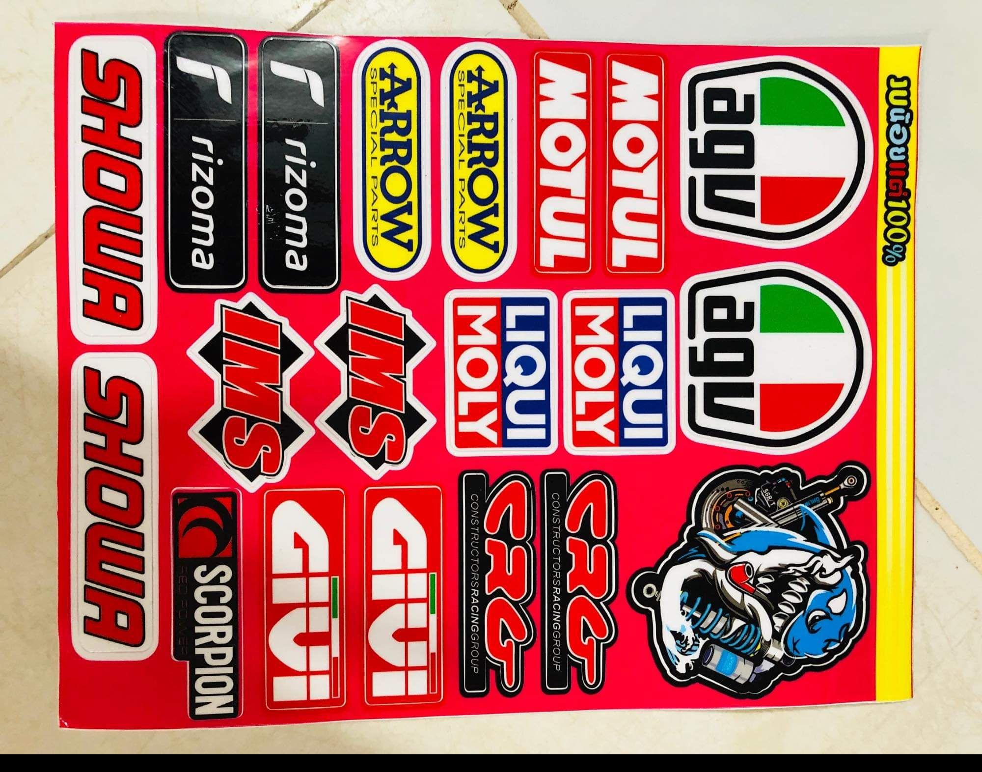 Tem logo sticker trọn bộ dán xe máy 18x25cm