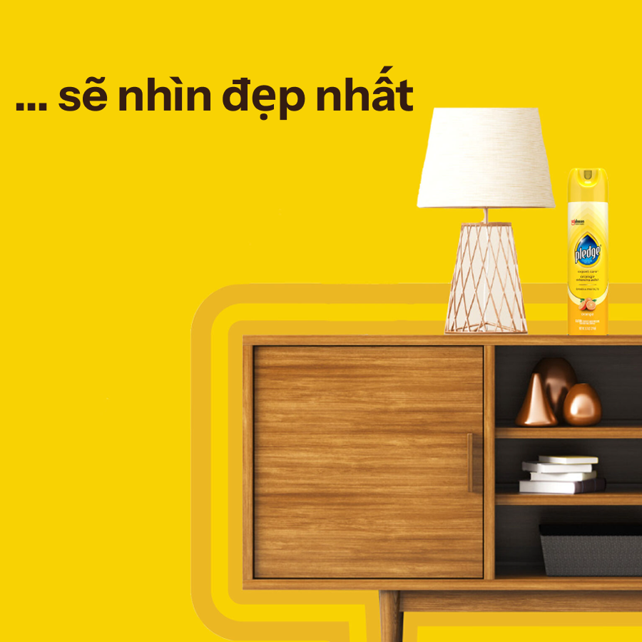 PLEDGE Xịt Bóng Gỗ Hương Chanh Làm Sạch Và Bảo Vệ Bề Mặt 330ml