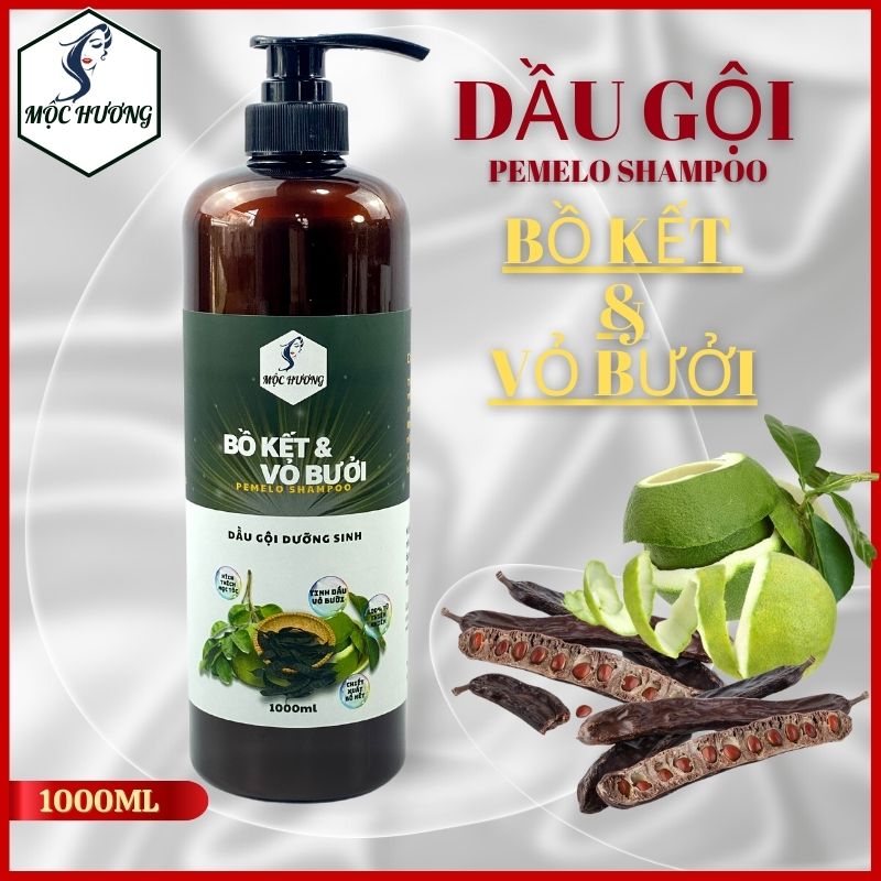 Dầu gội dưỡng sinh bồ kết & vỏ bưởi mộc hương- hỗ trợ rụng tóc kích mọc tóc