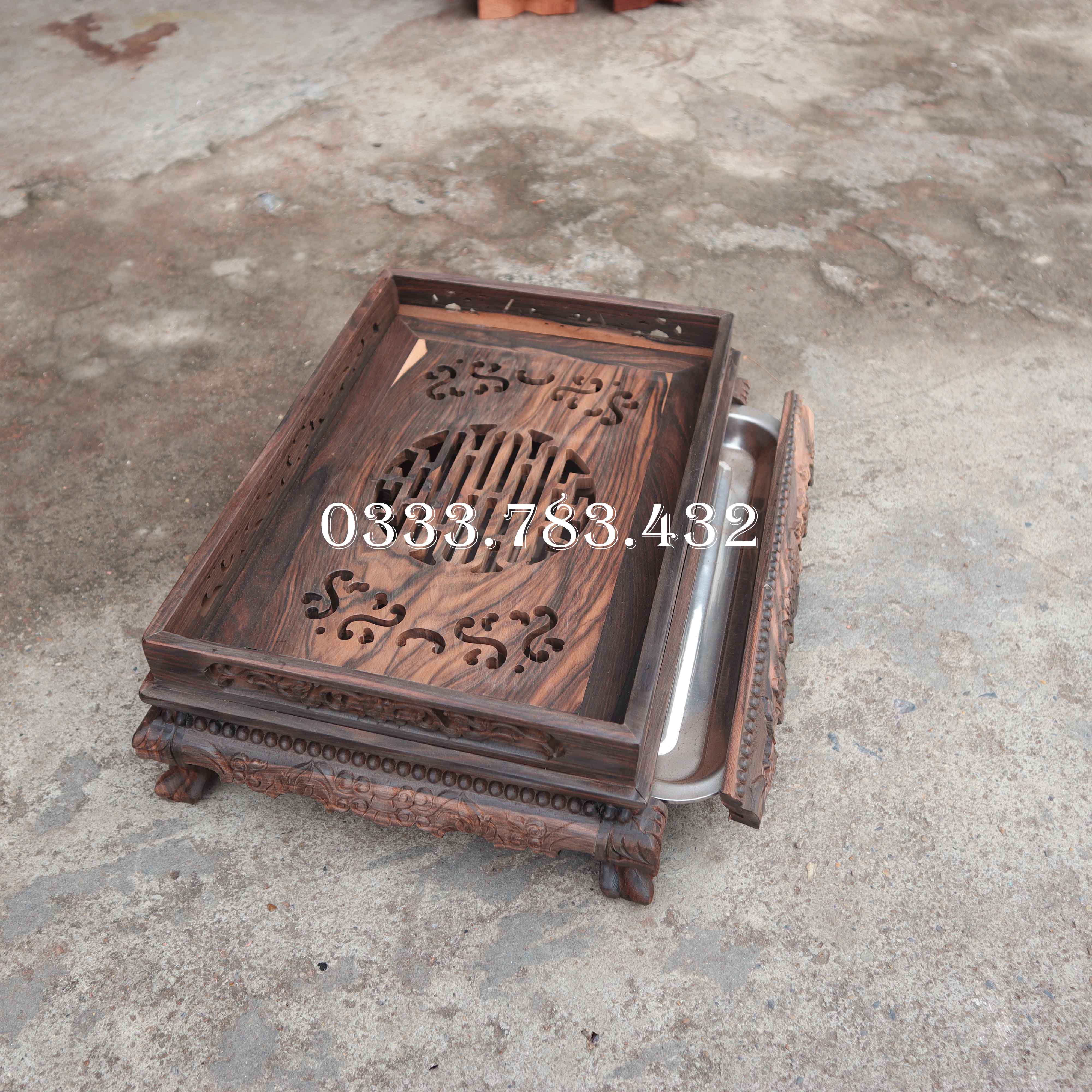 KHAY TRÀ CHÂN QUỲ PHÒNG KHÁCH ĐỂ BÀN GỖ MUN
