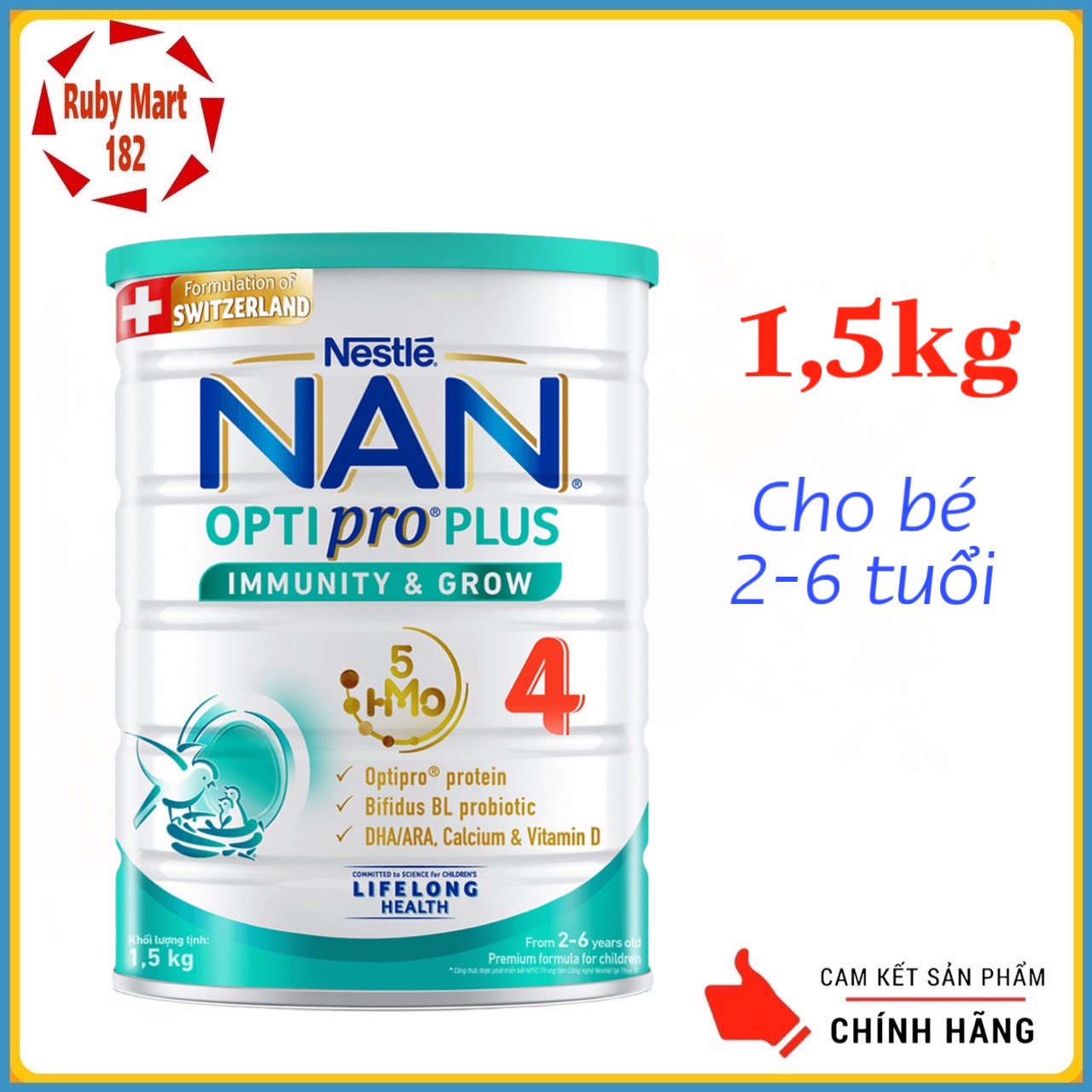 Sữa bột nan optipro số 4 lon 1.5 kg cho bé 2-6 tuổi