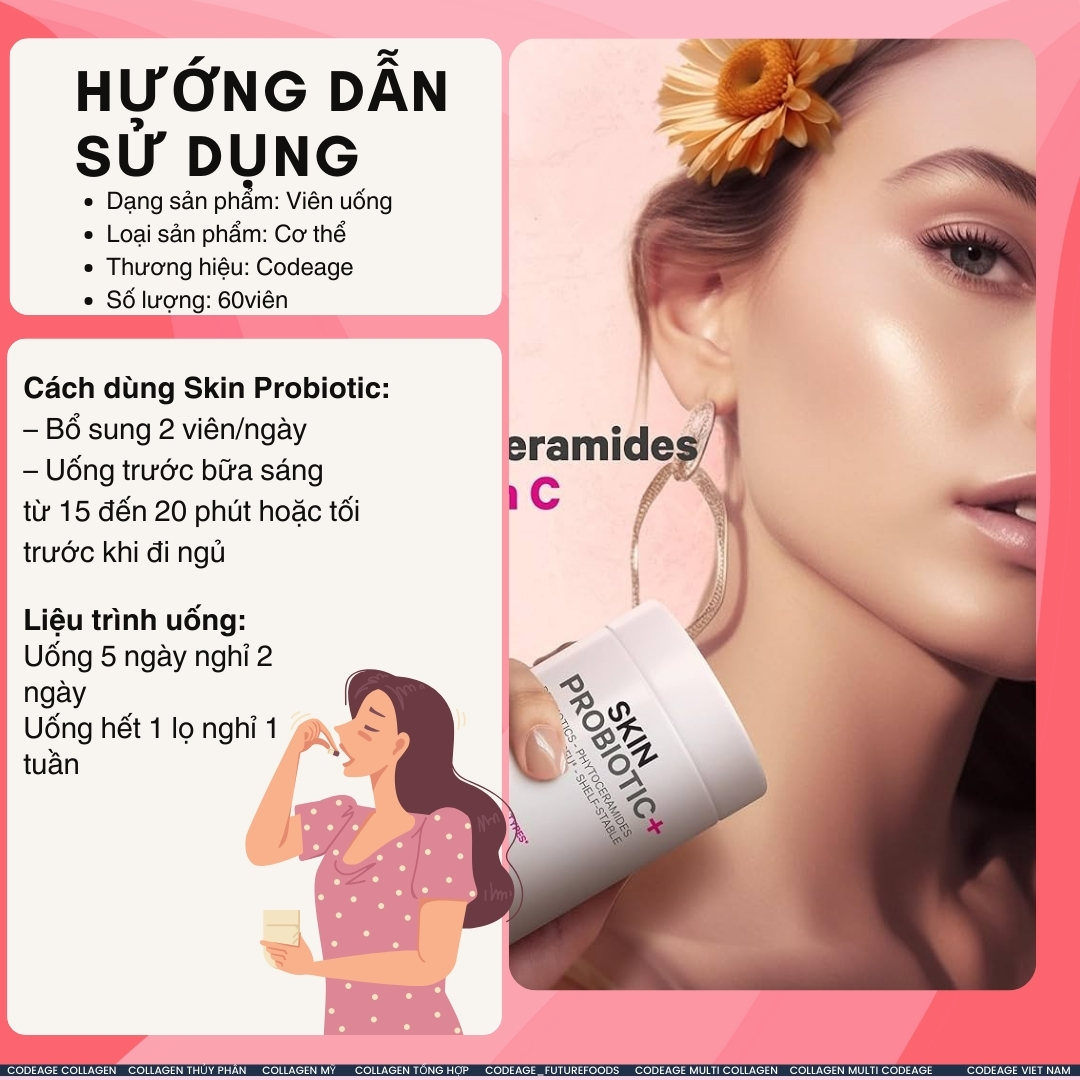 Viên Uống Lợi Khuẩn Cho Da CODEAGE Skin Probiotic 60 Viên