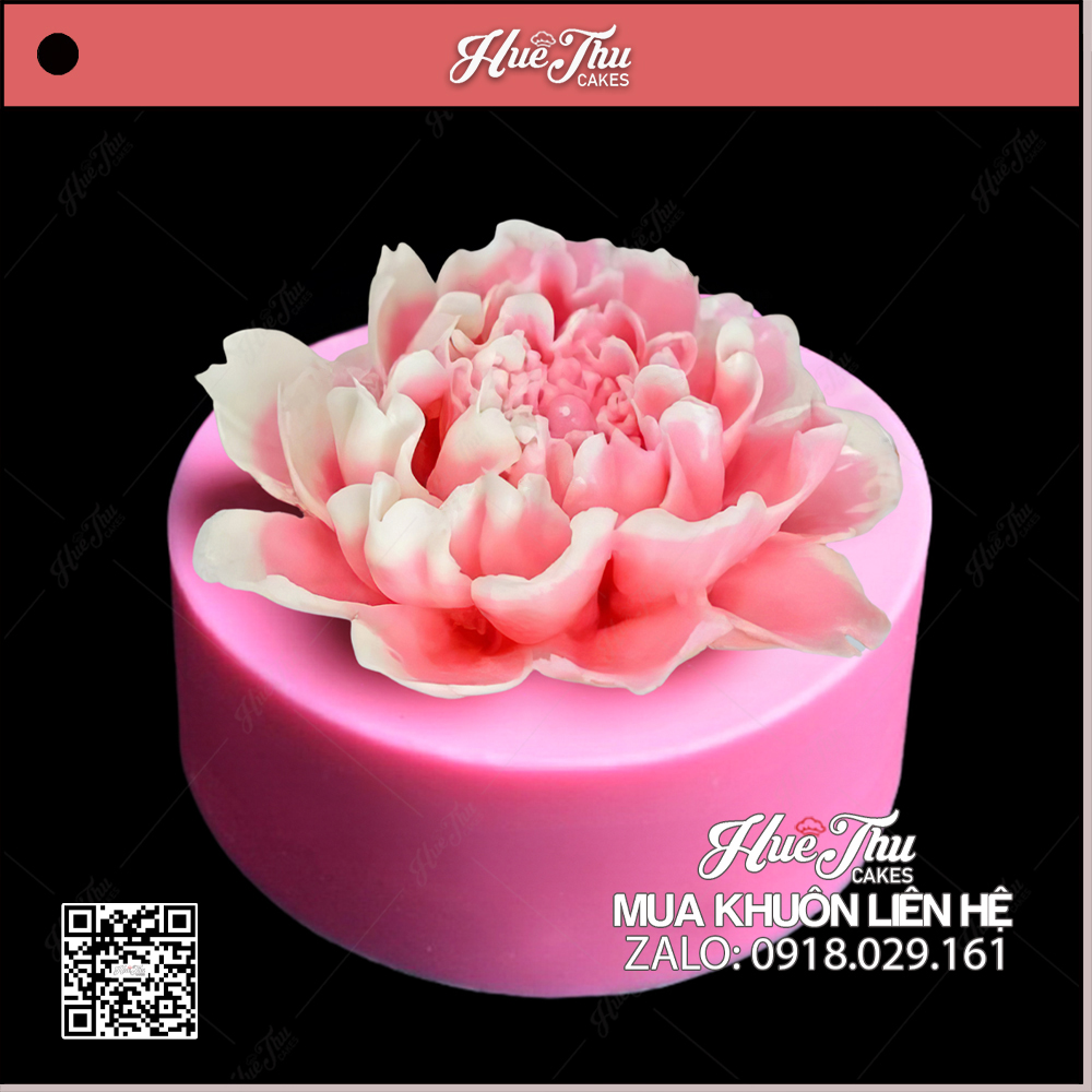 Khuôn silicon hoa Mẫu Đơn 13cm làm bánh rau câu 3D 4D nhấn xôi, fondant, socola, nến hanmade