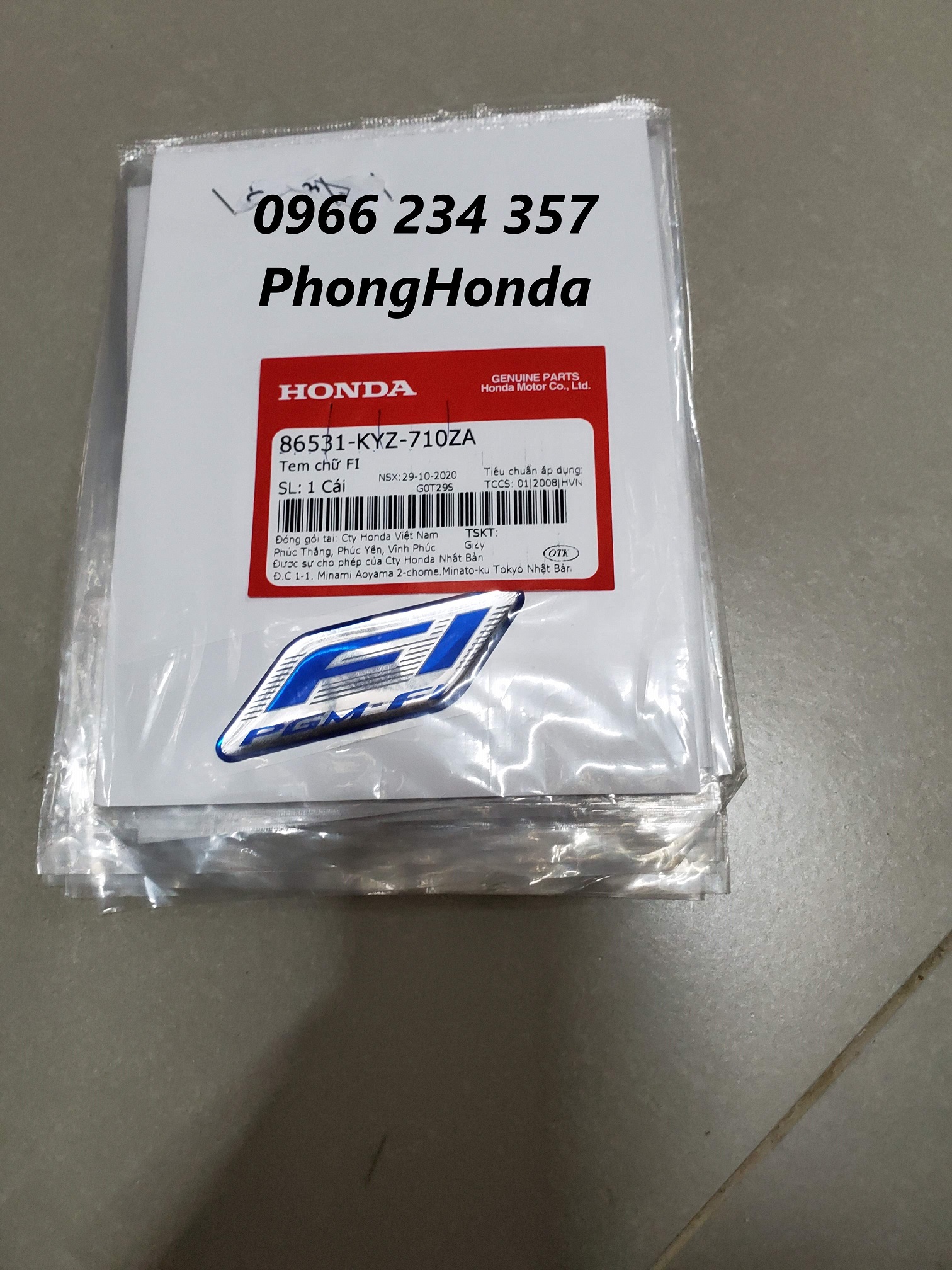 Tem chữ Fi chính hiệu honda