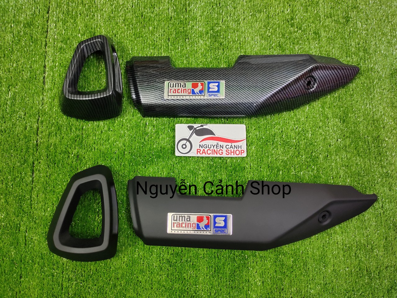 Ốp pô winner X 150 tem nhôm uma racing