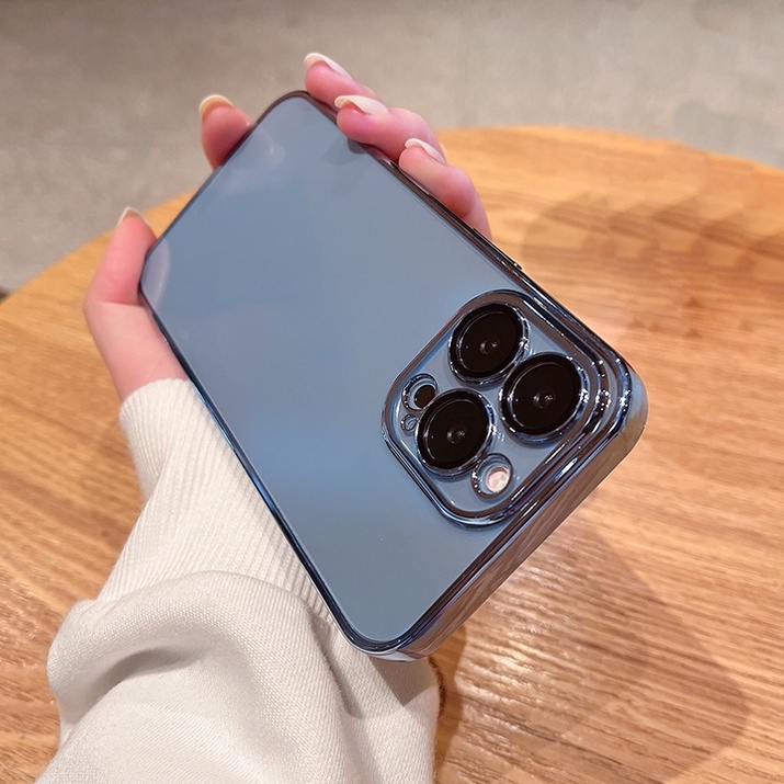 [ỐP LƯNG BẢO VỆ CAMERA] iPhone 15/ 15 Plus/ 15 Pro/ 15 Pro Max/ iPhone 14/ 14 Plus/ 14 Pro/ 14 Pro Max/ iPhone 13/ 13 Pro/ 13 Pro Max Silicon trong viền màu hiệu Sulada