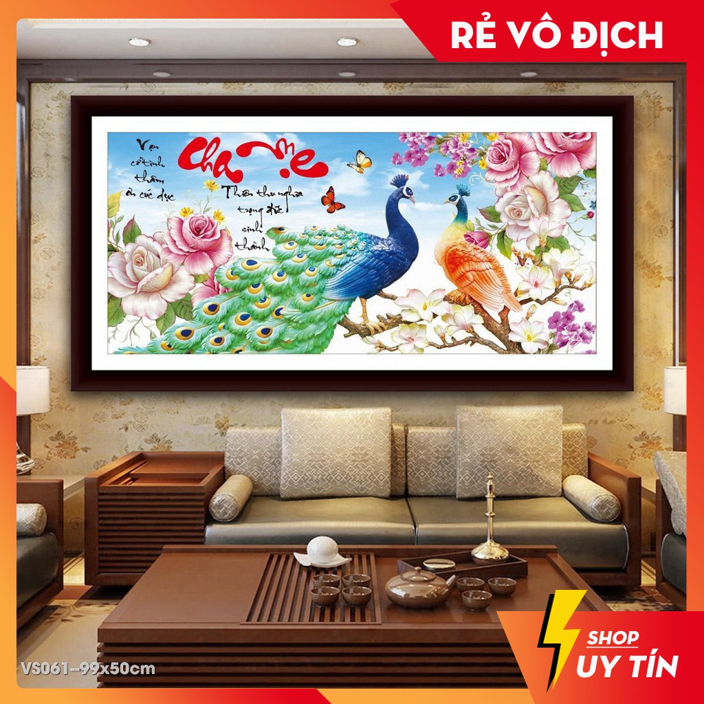 Tranh đính đá Cha Mẹ VS061 KT:99X50cm