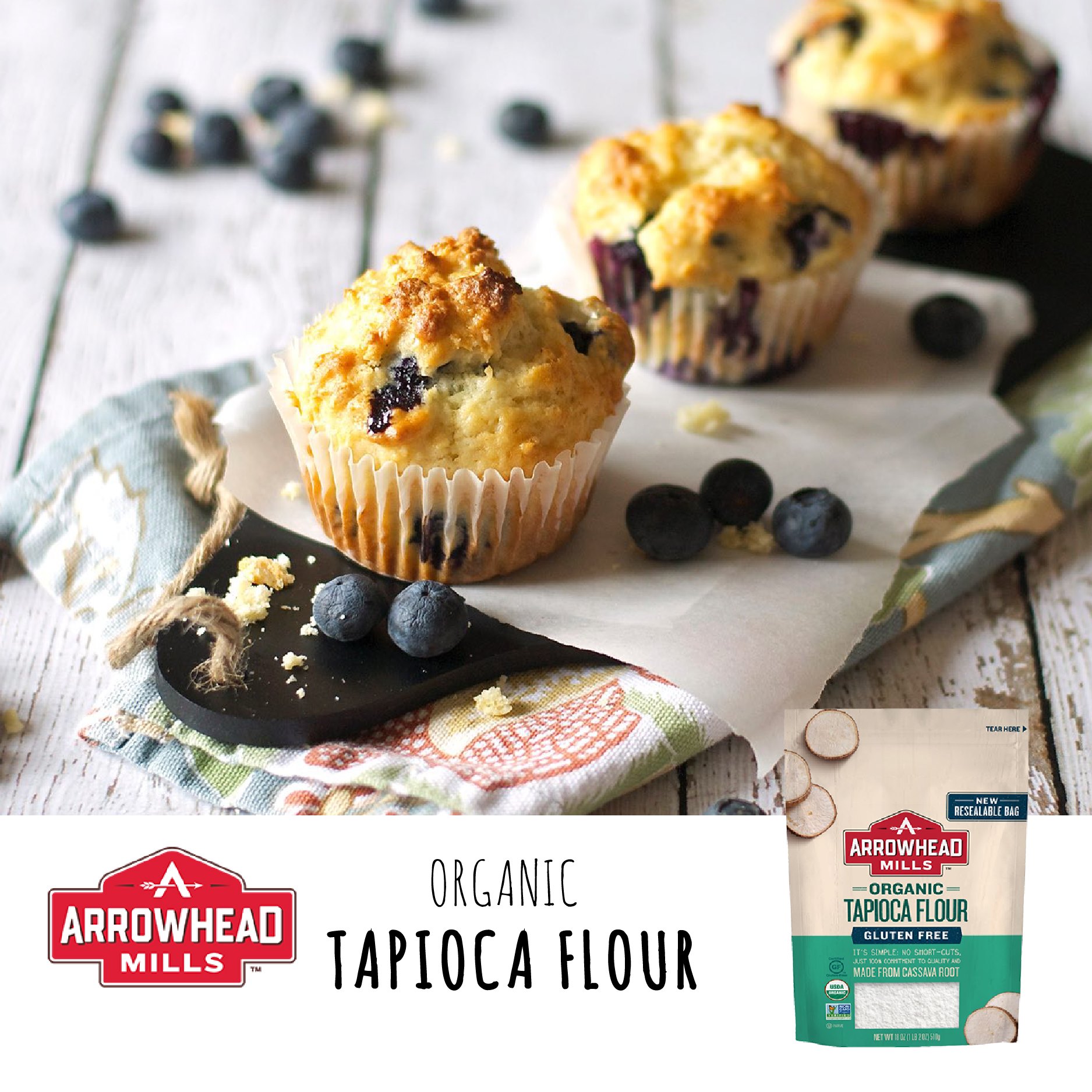 Bột năng (bột sắn) hữu cơ Arrowhead Mills Tapioca flour