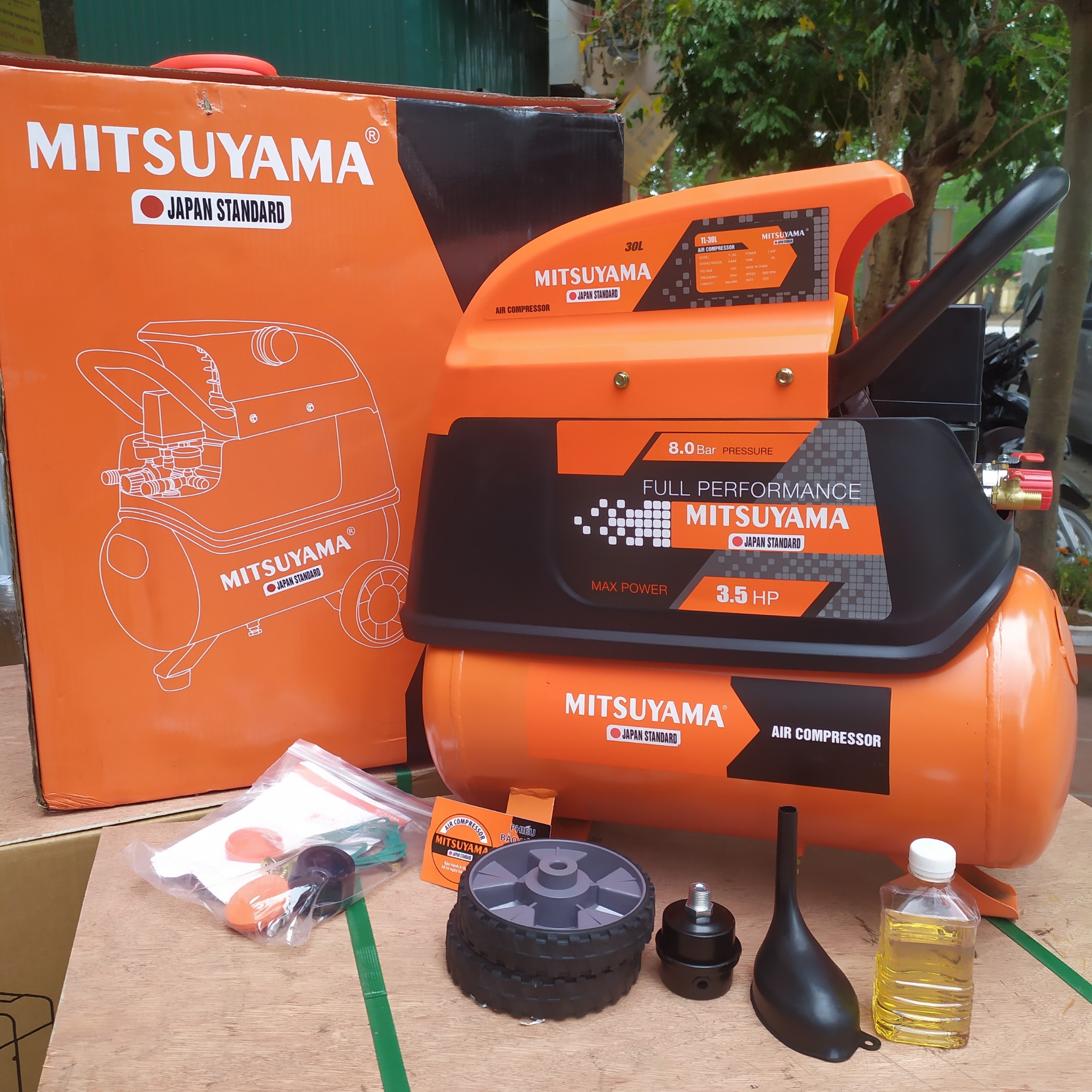 Máy Nén Khí Có Dầu Mitsuyama 3.5HP 30L