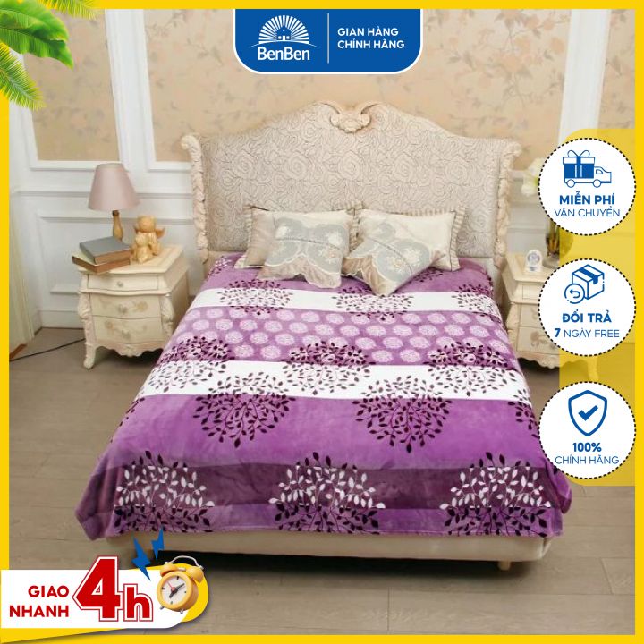 Chăn mền vải cotton nhung siêu mềm mịn hàng Việt Nam cao cấp an toàn size 1.6x2m - MẪU NGẪU NHIÊN - Ben Ben