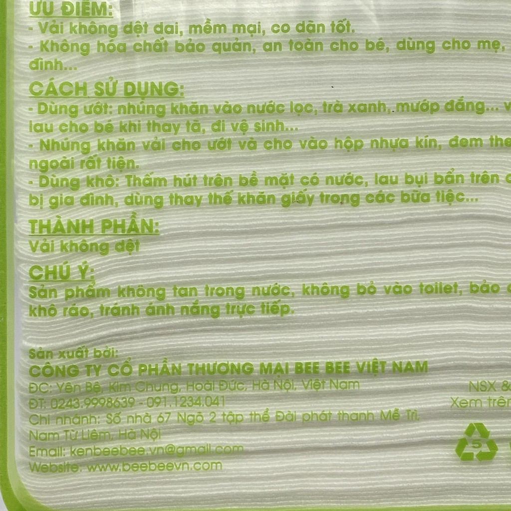 Khăn Vải Khô Đa Năng MaMa 300,600,900(gr)