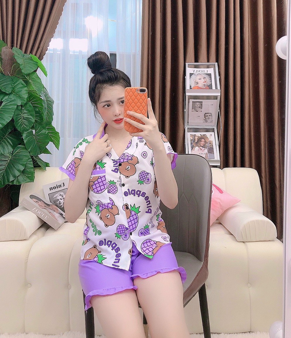 Đồ Bộ ĐÙI NGẮN KATE LỤA Nữ Mặc Nhà TỪ 43kg đến 56kg