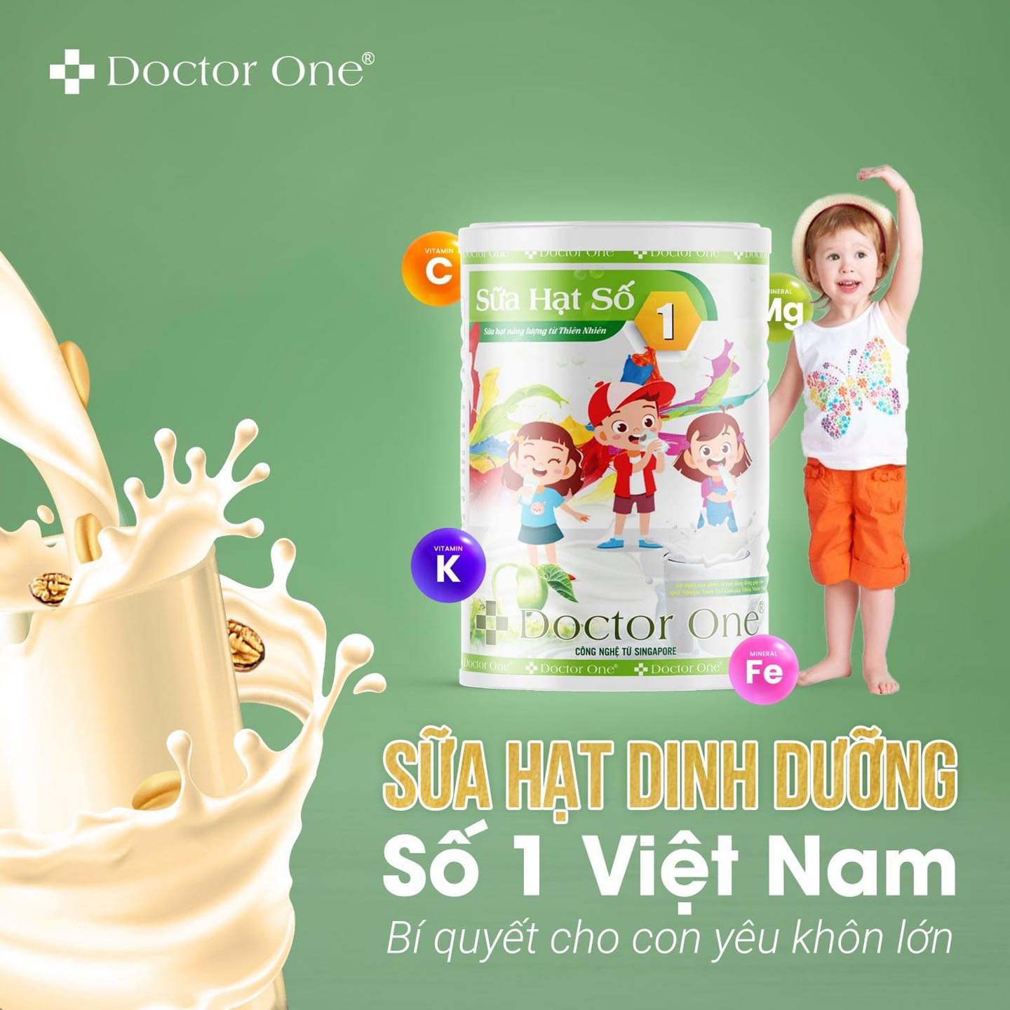 [CHÍNH HÃNG] Sữa Hạt Dinh Dưỡng Cho Bé Biếng Ăn Doctor One