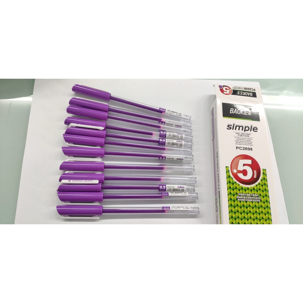 Bút gel kim baoke pc2698 0.5mm - mực tím