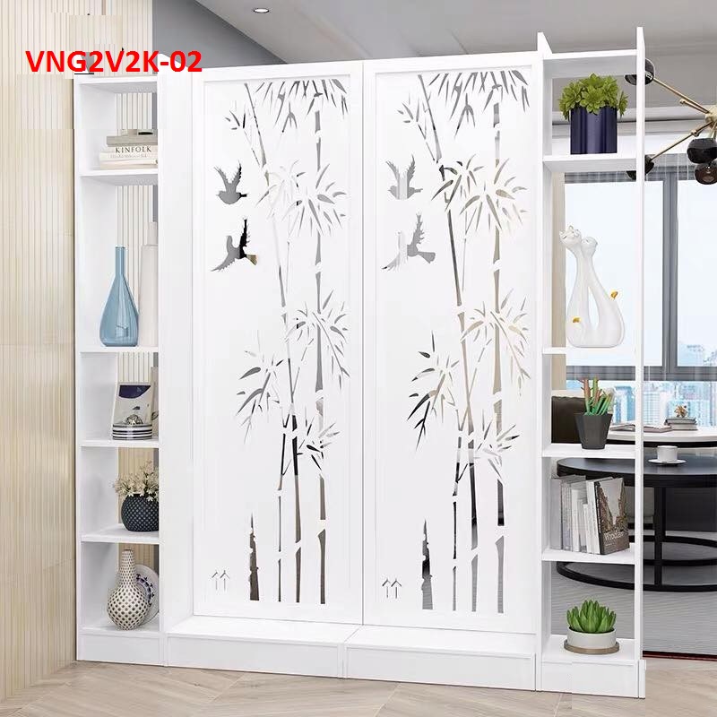 VÁCH NGĂN ĐÔI KẾT HỢP KỆ VNG2V1K-02- NỘI THẤT LẮP RÁP VIENDONG ADV
