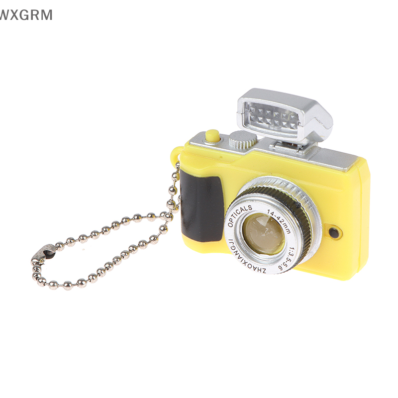 WXGRM Mô hình máy ảnh kỹ thuật số Mini 1:12 máy ảnh Nhà búp bê đèn flash LED Móc khóa đồ chơi trang trí