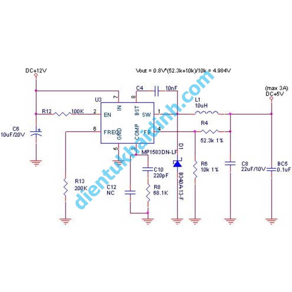 2 Pieces of Buck Mp1584En Dc-Dc Voltage Reduction Power Circuit Module 3A Mini Kde2199