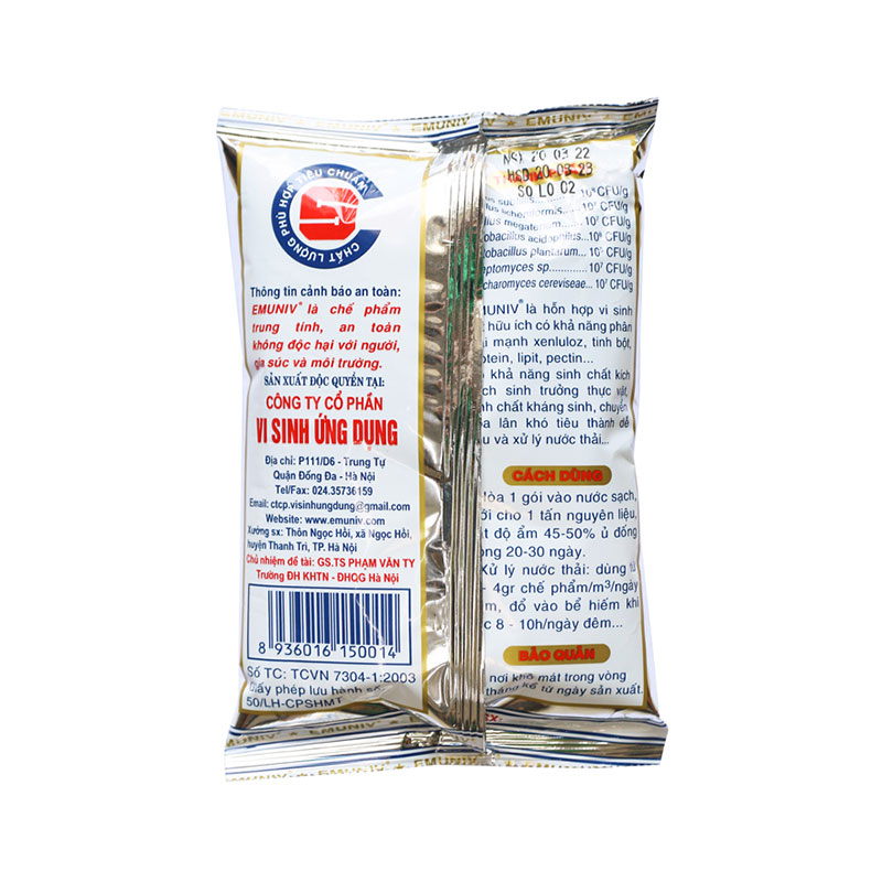 Chế phẩm vi sinh xử lý phế thải hữu cơ Emuniv (200gr)