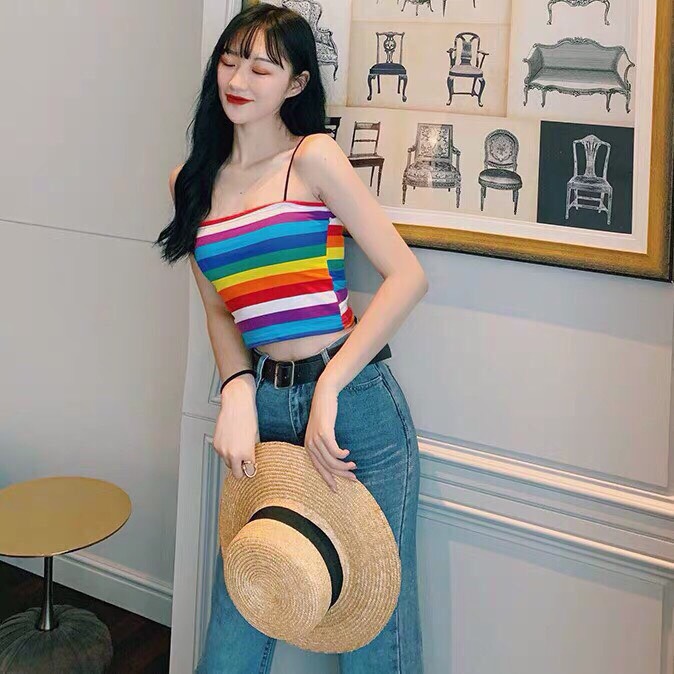 ÁO 2 DÂY 7 SẮC CẦU VỒNG,FREESHIP,Misol Boutiques