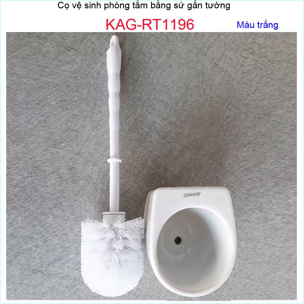 Kệ cọ vệ sinh bồn cầu Caesar KAG-RT1196, Sales 1+1  giá đựng bàn chải vệ sinh bằng sứ toilet tặng cây chà toilet dễ vệ sinh sạch sẽ