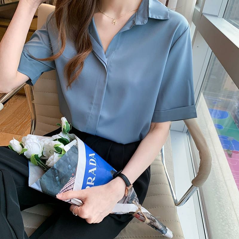 Áo sơ mi nữ công sở tay lỡ kiểu giấu cúc đẹp kiểu Hàn Quốc Mã F477 Thời trang PONIVA BRANCH Thiết kế trẻ trung duyên dáng chuẩn shop