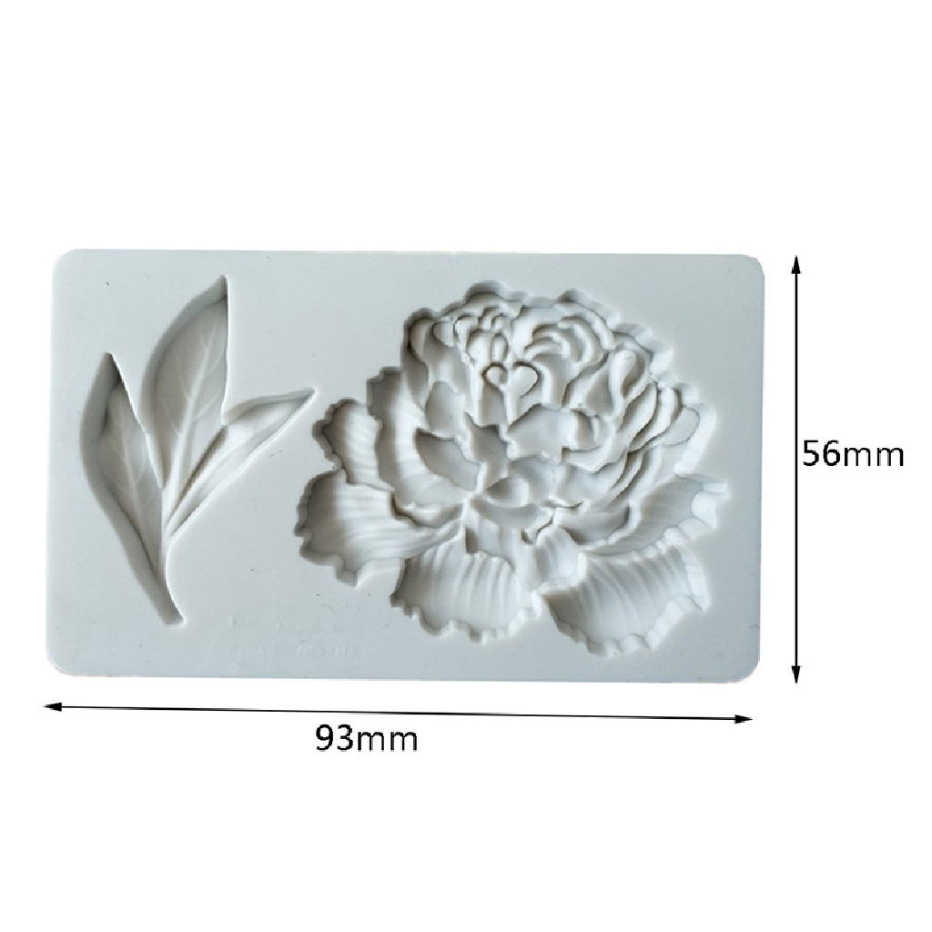 Khuôn silicon 4d hoa mẫu đơn và lá