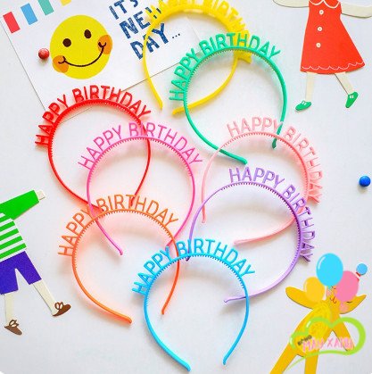 Bờm nhựa sinh nhật Happy Birthday